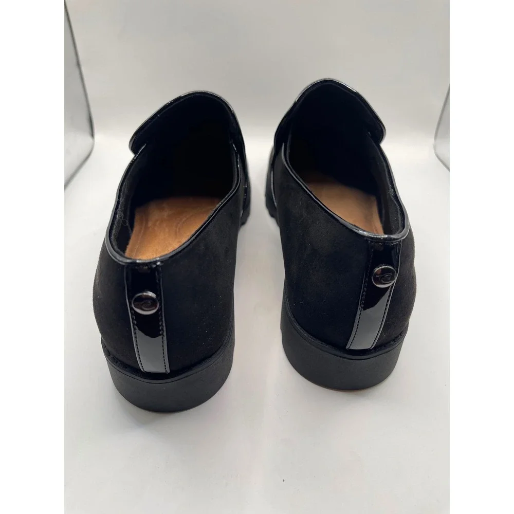 Easy Spirit Halsey 2 Womens Black Microsuede Slip On Loafers Size 11 M
